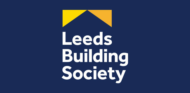 Leeds Building Society logo portrait blue background